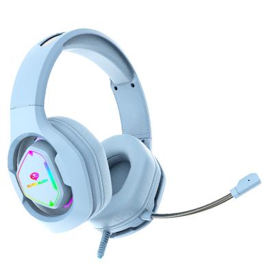 China Headband Factory Computer Stereo Noise Reduction High Fidelity Headphones With MIC LED Wired Gaming Headset Earbuds For PC Game for sale