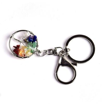 China All ages wholesale high quality natural seven chakra crystal tree of life key chain crafts gifts men and women crystal decorations for sale