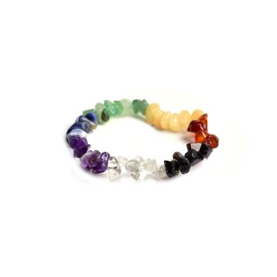 China Exquisite Manufacturer Supplies 2021 New Natural Crystal Seven Chakra Gravel Bracelets for sale