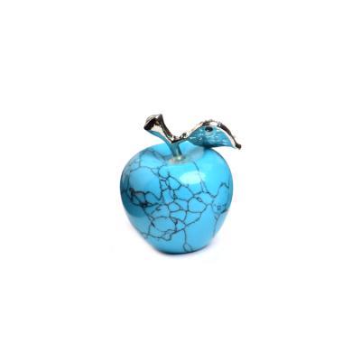 China China Manufacturer Supply Natural Turquoise Apple Crystal Ornaments Crafts Ornaments Rock Home Decorations for sale