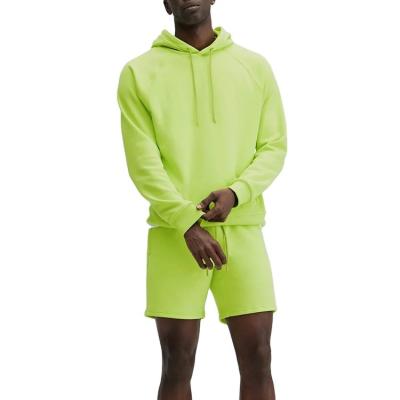 China OEM Breathable Breathable Two Piece Hoodies Set Custom Made Men's Oversized Pullover Hoodie and Shorts Set for sale