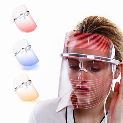 China Beauty Therapy 3 Color LED Facial Mask Light Skin Care PDT Photon Rechargeable Photon Pigment Removal Face Mask for sale