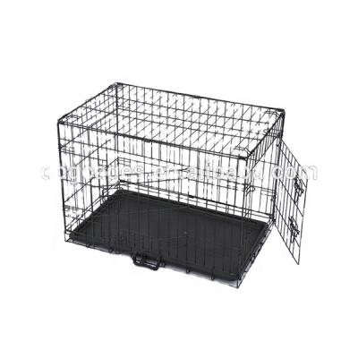 China Durable Exterior Welded 42Inch Double Doors Wire Pet Crate Metal Kennel for sale