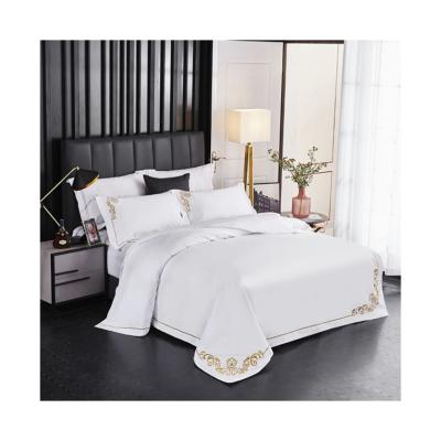 China Various factory viable sale popular cotton sateen hotel sheet bedding set for sale