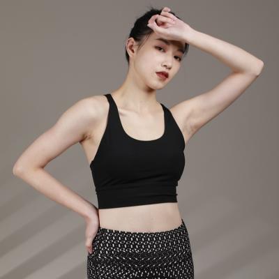 China Shockproof Gathered Type Yoga Top Bra Fitness Sports Breathable Exquisite Plain Vest Bra for sale