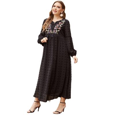 China New Breathable Fashionable Abaya For Muslim Women Dress Middle East Abaya Loose Causal Printed Abaya Prayer Equipment Long for sale