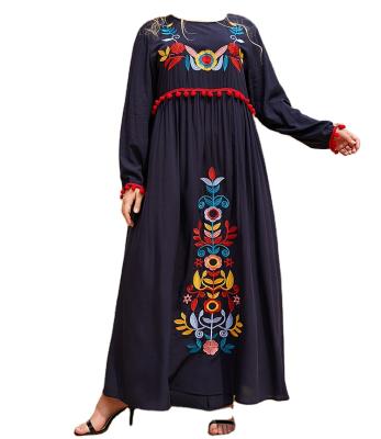 China Breathable Long Embroidery Solid Prayer Abaya Plus Size Kaftan Kaftan Dubai Turkey Middle East Long Robe Prayer Abaya for sale