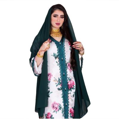 China Women Islamic Prayer Middle East Abaya Kaftan Kaftan Equipment Breathable Quick Dry Floral Print Muslim Jabab for sale