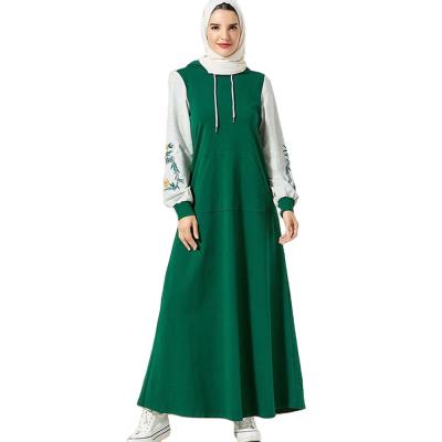 China Middle East Pocket Breathable Quick Dry Hooded Factory Embroidered Muslim Robe (Excluding Headscarf) for sale