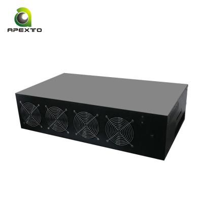 China With Fan 857 GPU Server Case 70mm Full Set 8 GPU Case Frame Spacing With 2000W Power Supply for sale