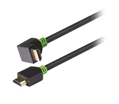 Cina L'oro ha placcato il cavo di Hdmi inclinato 90°, OEM rotondo/ODM del cavo di 3D 4K 1080p Hdmi in vendita