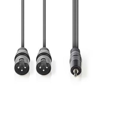 China Dual 3.5 To Xlr Cable , Male To Male Headphone Jack To Aux Input Cable for sale