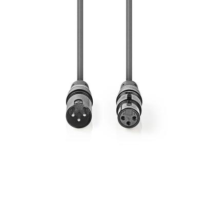 China XLR-Mann zum weiblichen Mikrofon-Kabel XLR, dunkelgraues 15ft ausgeglichenes XLR-Audio-Kabel zu verkaufen