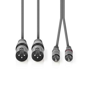 Chine Double mâle de XLR au câble masculin de RCA, corde audio stéréo de haute fidélité de Xlr MIC de prise de Phono à vendre