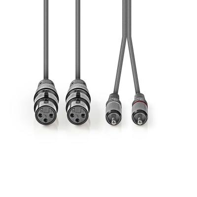 China Hembra dual de XLR a la conexión audio estérea de alta fidelidad del enchufe de Phono del cable del vínculo de RCA en venta