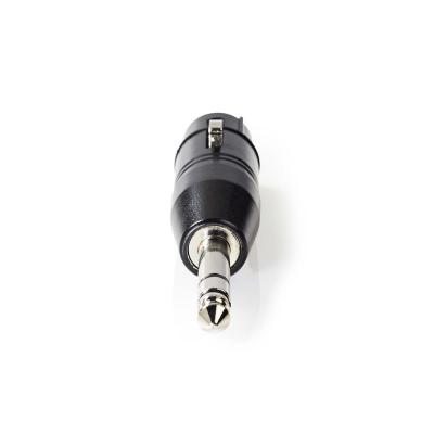 China Stereo XLR 3 Pin Audio Connector , Metal Balanced Audio Mic Adapter Silver Color for sale