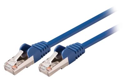 China 26 AWG Ethernet Network Cable Cat 5e SF / UTP Patch Cord RJ45 Blue Color 2m for sale