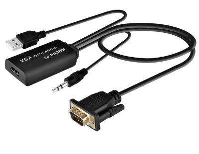 China One Way Design Vga To Hdmi Cord With USB And Audio Cable High Resolution 1080P for sale