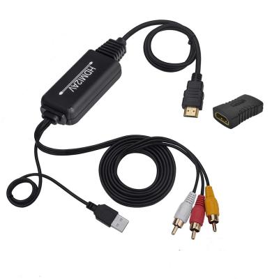 China Dauerhaftes HDMI zu RCA-Kabel, Hochgeschwindigkeits-HDMI-Kabel 1080P HDMI zu Handels 3RCA 1080p zu verkaufen