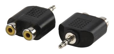 China homem audio do adaptador de 3.5mm Jack à tomada 2xRCA estereofônica fêmea para o amplificador dos multimédios à venda