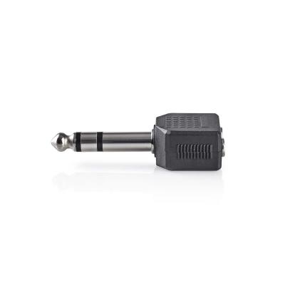 China Male To Female Headphone Jack Adapter 6.35mm Stereo Plug To 2 X 3.5mm Socket for sale