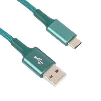 China A Male To Usb - C Fast Charger Usb Link Cable Nylon Braiding Green Color for sale