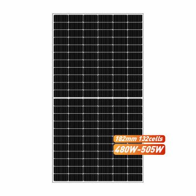 China PERC 500W 480W 490W 505W Commercial Home Solar Panel 182mm Cell Panel Solar System 1000W 182mmx182mm for sale