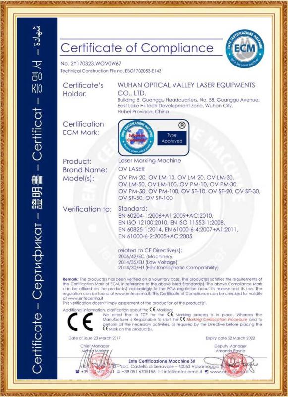 CE - Wuhan Zhong Optical Valley Future Laser Manufacturing Co., Ltd.