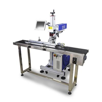 China Laser Marking High Speed ​​Online Flying Fiber Laser Marking Machine For Metal Laser Writer Pen for sale