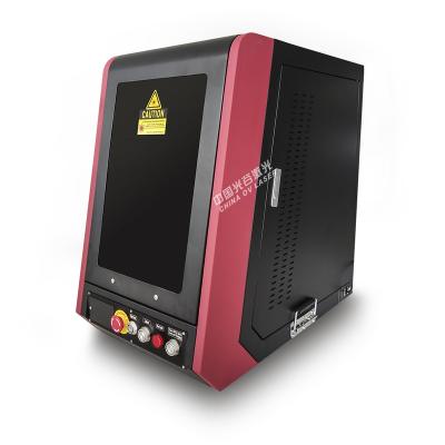 China Enclosed Laser Fiber Laser Marking Machine For Bird Rings Jewelry Laser Marker With Rotary System for sale