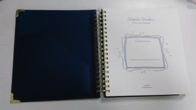 Chine Attache de fil arrière dure d'or de Planner Book 100GSM OPP d'organisateur de feuilles d'or 76*140mm à vendre