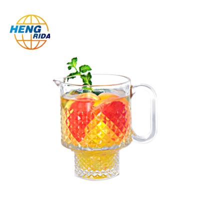 China Hot Selling INS Household 650ml Tea Cup Glass Whiskey Glass Set Beer Mugs With Handle for sale