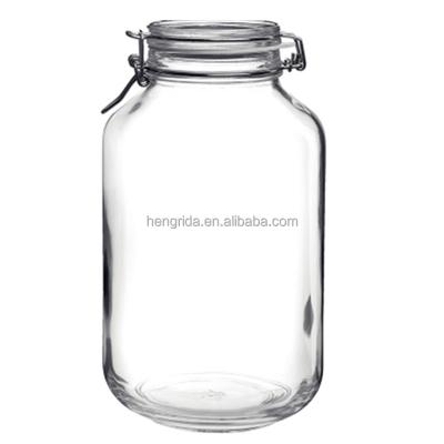 China Freshness Preservation Clip Top Glass Storage Preserving Glass Jar Jars Around Jar Canning Lid for sale