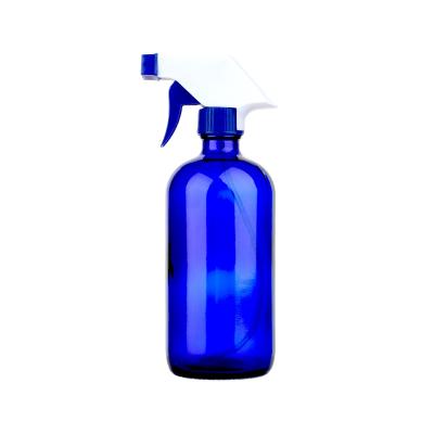 China Personal Care 16oz Amber / Blue / Clear Glass Bottle With Glass Sprayer Spray Bottle for sale