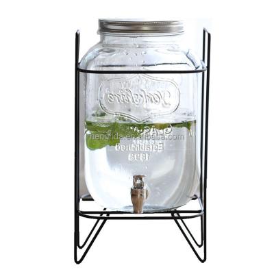 China Mason Jar Beverage Party Dispenser WithTraditional Tin Screw Off Lid for sale