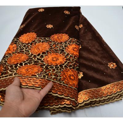 China Viable African Embroidery Velvet Lace Fabric 2021 High Quality African Velvet Lace Fabric For Wedding for sale