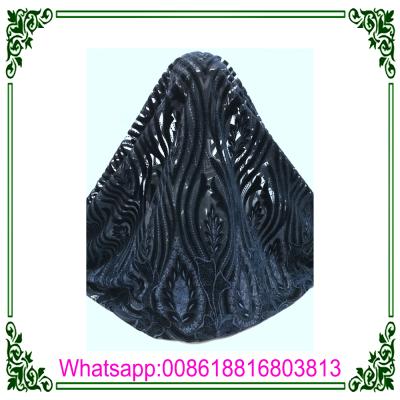 China African Jacquard New Arrival Velvet Lace Fabric /Wedding Embroidery Tulle Lace With Velvet for sale