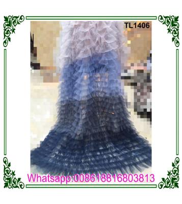 China 2019 Hot Selling Nigerian Jacquard Lace Fabric Embroidered Tulle Lace Fabric for sale