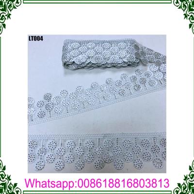 China New Head Scarf 2020 Fancy Chemical Elegant African Wide Border Added Net Dress Lace Trims for sale