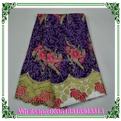 China Sustainable Wholesale Wax Lace Ankara African Holland Wax With Guipure Lace Fabric for sale