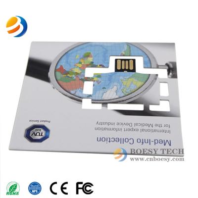 China Custom Flat Custom Logo USB Paper Flyer A6 Paper Size Card USB Flash Drive As Best Advertisement Gift for sale