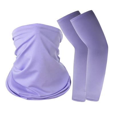 China 2 Piece Sun Protection Anti-UV Riding Sleeves Scarf Suit Summer Outdoor Magic Sports Riding Equipment Face Shield Bib Mask for sale