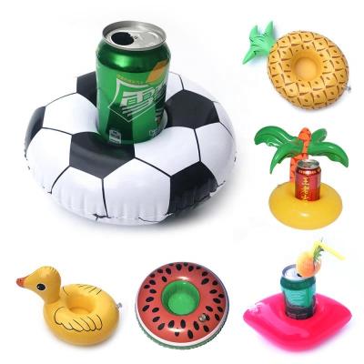 China Eco-Friendly Toy Beer Beach Party Children Inflatable PVC Summer Pool Coaster Sea Toys Mini Floating Tray Cup Holder Hot Drink Holder for sale