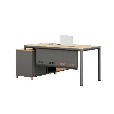 China Modern extendable simple wooden table funiture wholesaler office steel foot executive CEO desk for sale