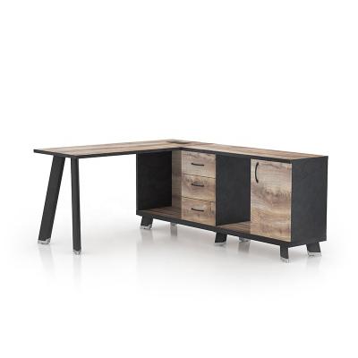 China Modular Commercial Design Office Desk Table Computer Furniture Latest Furniture L Office Desk With Cabinet for sale