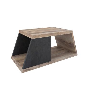 China Trapezoid Shape With MDF Black Mahogany Board Melamine Tea Table Modern China Living Room Furniture Coffee Table Wood Veneer Top Wood Panel for sale