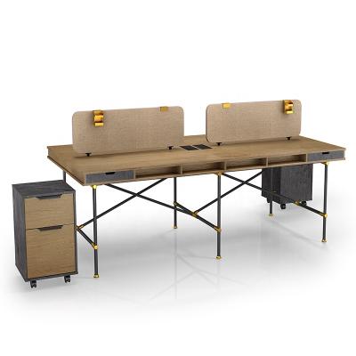 China Modular Seats Open Office Furniture Industrial Style 4-6 Modular Office Workstations Ergonomic Commercial Furniture for sale