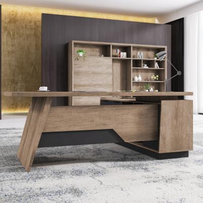 China Industrial trend modern L shape design oak office extendable loft executive table for sale