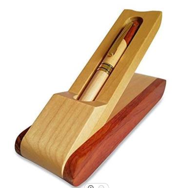 China Pen Handcraft Luxury Wooden Ballpoint Promotional Pen Gift Set with Business Pen Case Display, Nice Writing Ballpoint Pen for sale