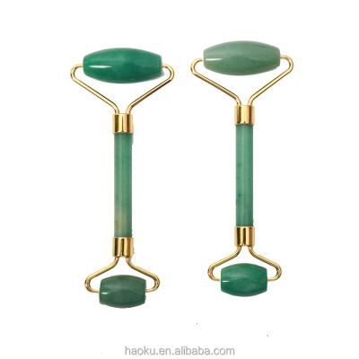 China Jade 2021 Dark Green Double Head Jade Roller Jade Facial Roller Massager Roller Dark Green For Face for sale